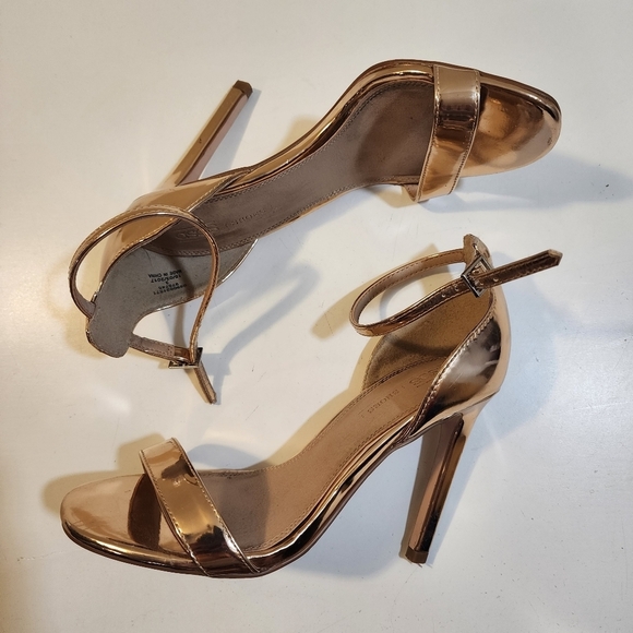 Asos Rose Gold Stelletos ankle Strappy High heels Sandals size 8 - Picture 15 of 16